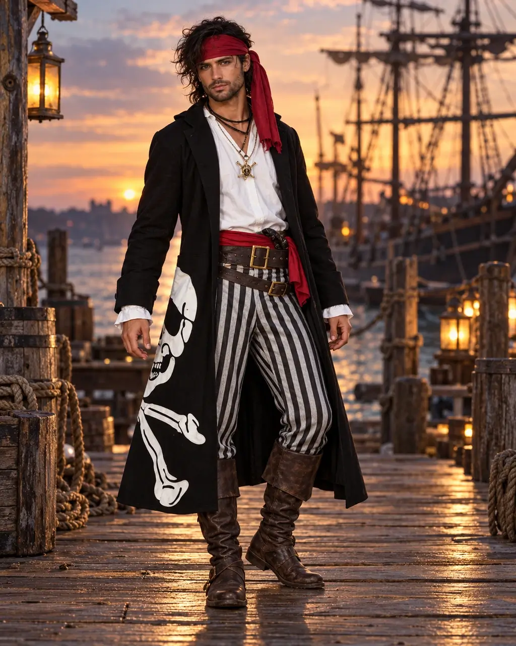Pirate Captain complete costume and styling details