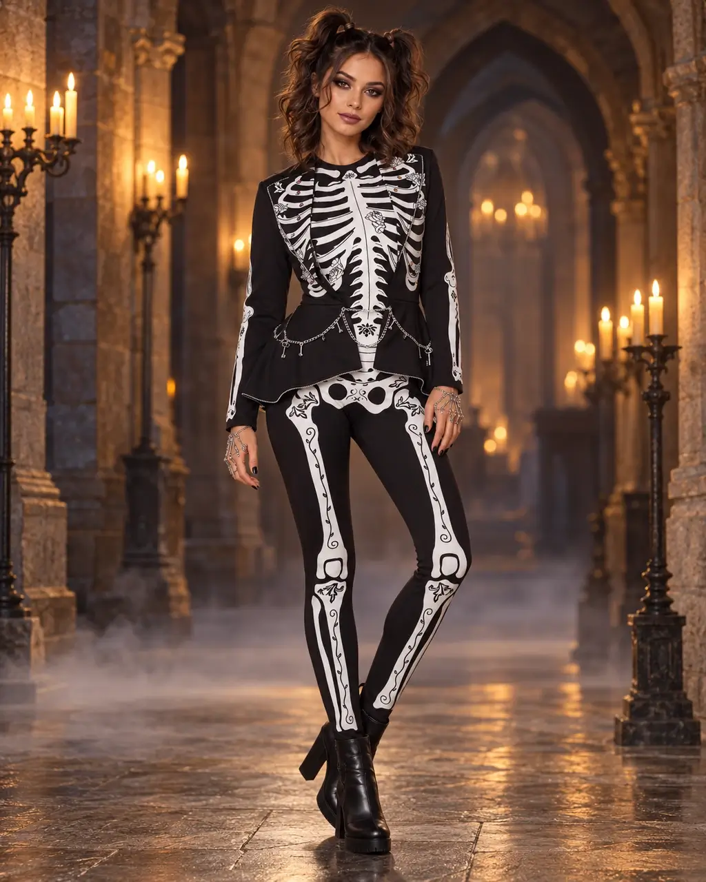 Skeleton Suit complete costume and styling details