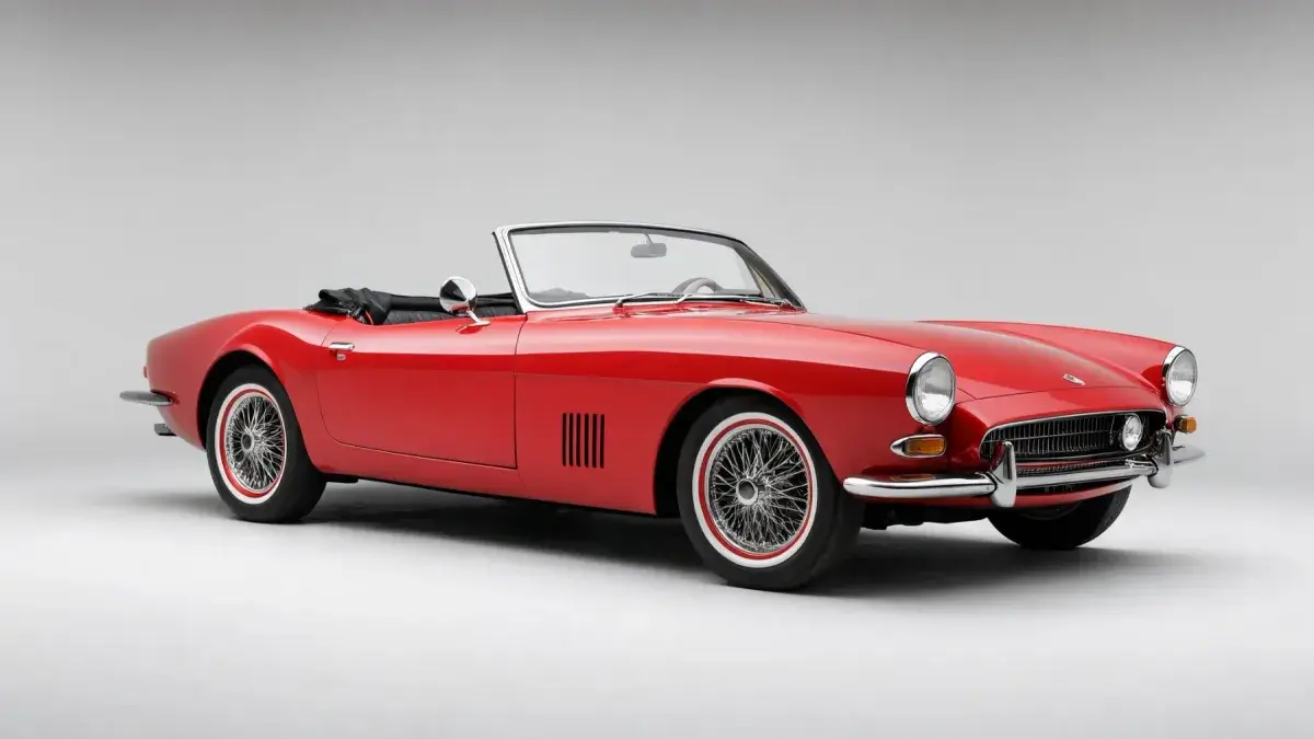 Studio reference of a red convertible