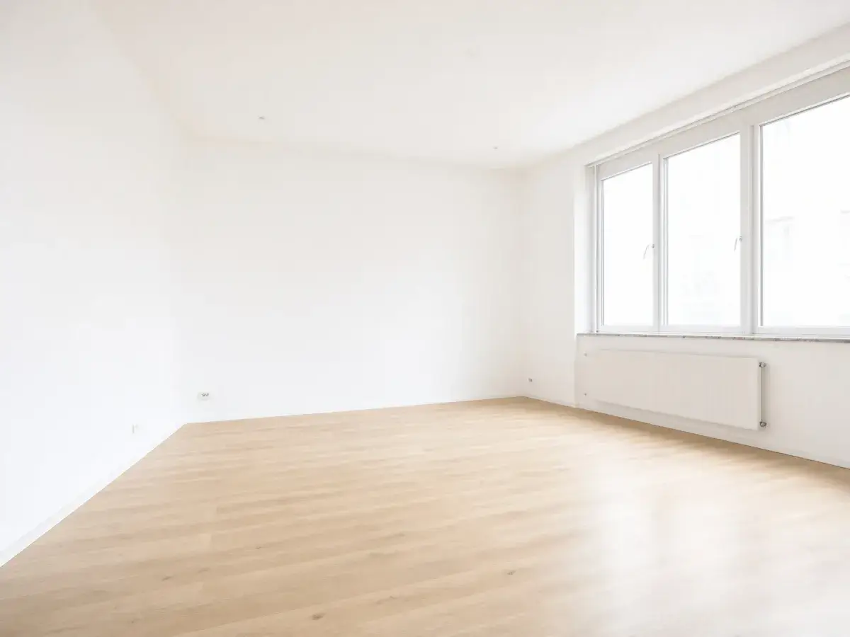 An empty sunlit room
