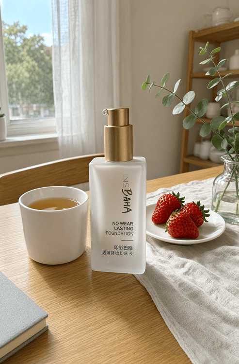 Qwen Image 2.1 生活场景中的护肤品瓶